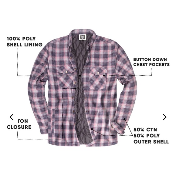 Visive The Jacob Quilted Mens Button Down Flannel Jacket - Picture 6 of 17